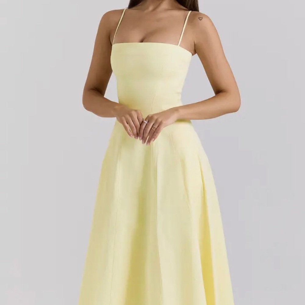 House of CB Strapless Yellow Dress